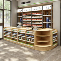 Comptoir de caisse commercial en bois pour la vente en gros avec présentoir latéral pour supermarchés et chaînes de magasins de détail