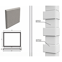 Pilier d'angle en EPS, bloc carré pour mur extérieur, design ignifuge et étanche, vente en gros, OEM pour façade de bâtiment