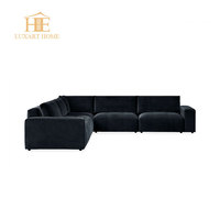 Zeitgenössisches Design Luxuriöses Modernes Modulares Akzent-Chaiselongue-Sofa aus Samt mit Holzrahmen für Villa-Innenräume und Wohnzimmer