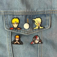 Badges en métal de personnages d'anime japonais, imperméables et durables, imprimés de dessins animés, vente en gros, best-seller