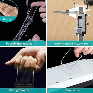 Nastro <span class=keywords><strong>Biadesivo</strong></span> Trasparente Nano Ultra Adesivo, Riutilizzabile e Impermeabile, per Cucina, Tappeti e Auto - Product Image 6