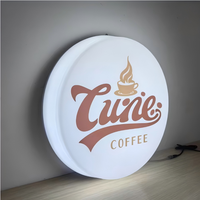 Boîte à lumière ronde étanche, panneau LED personnalisé, boîtes à lumière publicitaires, logo mural, enseigne lumineuse pour magasin