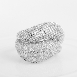 Anillos de Boda de Plata de Ley 925 con Circonitas Redondas y Baño de Rodio para Mujer, con Engaste Pavé, Venta al por Mayor de Fábrica, para Fiestas y Aniversarios - Product Image 6
