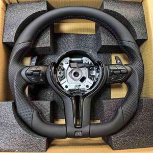 Volante Sportivo in Pelle Perforata Nera, Accessori di Modifica per <span class=keywords><strong>BMW</strong></span> F30 <span class=keywords><strong>F20</strong></span> F48 M3 F80 F25 E90 <span class=keywords><strong>E87</strong></span> X5 E70 F01 F10 - Product Image 3