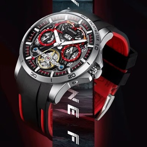 Montre mécanique pour homme Mark Fairwhale FW 6120, design tendance, boîtier en résine, bracelet en caoutchouc, étanche 3BAR, automatique, tourbillon - Product Image 4