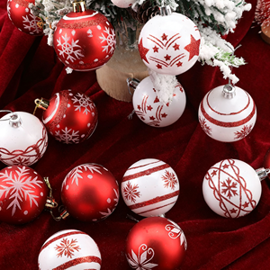 Adornos para Árbol de Navidad, Bolas de Navidad, Juego de Adornos Pintados con Purpurina para Decoración Navideña, Fiestas en Casa, Adornos Colgantes - Product Image 3