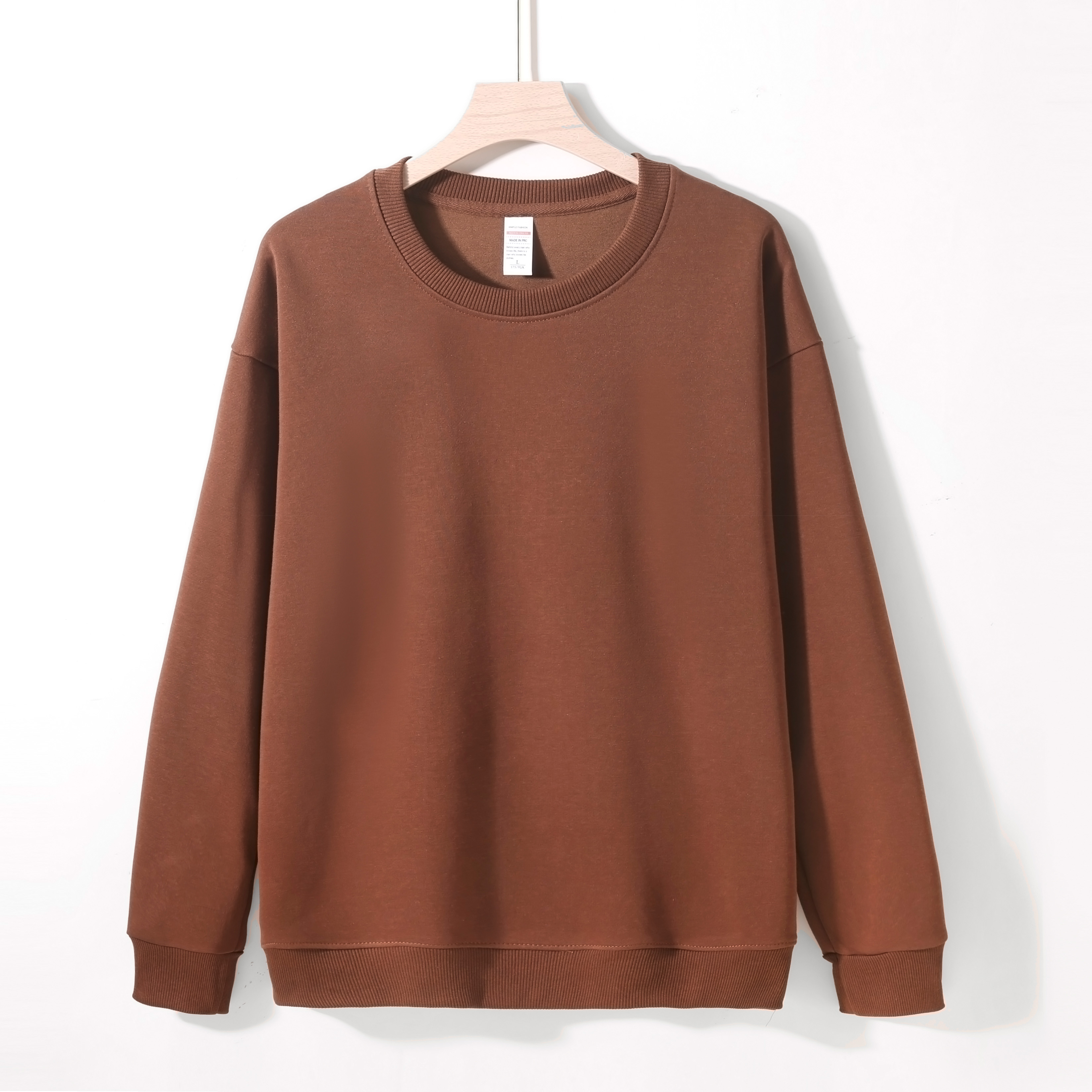 Brown-Parent-child cotton T-shirt with round neck