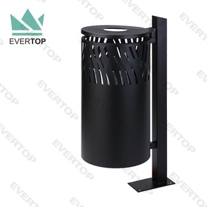 DA-78J pattumiera in piedi con palo <span class=keywords><strong>nero</strong></span> all'aperto in stile moderno pattumiera all'aperto cestino della <span class=keywords><strong>spazzatura</strong></span> commerciale all'aperto - Product Image 1