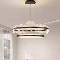 Nueva Colección 2026 de Lámparas Colgantes LED de Diseño Italiano Moderno y Lujoso con Anillo Central y Altura Ajustable para Sala de Estar y Comedor
