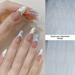 Pegatinas de Uñas Transparentes con Diseño Francés, Material PET, Corte Láser, Nuevas Líneas de Posicionamiento con Efecto de Doble Párpado - Product Image 3