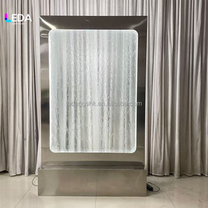 Fuente de Piso de Vidrio Transparente con Base Central de Acero Inoxidable LEDA, Decoración para Bodas, Cumpleaños y Eventos - Product Image 6