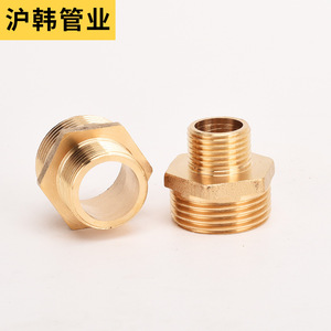 Shanghai And South Korea All Copper Reducing Connector 1 2 4 6 Inch <b>Double</b> Male Thread <b>Adapter</b> For Plumbing - Product Image 3