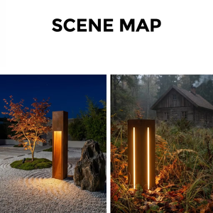 Metal Led Bollard Lamp Corten Driveway Floor Lawn <b>Post</b> Modern Decorative Waterproof Bollard Light - Product Image 6