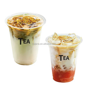 Logotipo personalizado Dia.98mm 12 14 16 18 20 24oz PET transparente desechable leche té hielo café jugo vaso de plástico con <span class=keywords><strong>tapa</strong></span> - Product Image 1
