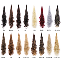 Extensions de cheveux queue de cheval enveloppantes flexibles, 32 pouces de long, bouclées, ondulées, postiches pour femmes