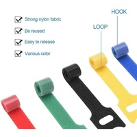 2024 50 pièces Attaches de câble auto-adhésives personnalisables réutilisables avec boucle à crochets Multi-usages Sangles de câble Gestion des câbles