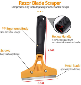Lame remplaçable en métal <span class=keywords><strong>grattoir</strong></span> utilitaire nettoyeur de sol/mur/fenêtre outil multi-usages pour enlever peinture/colle/autocollant/étiquette - Product Image 4
