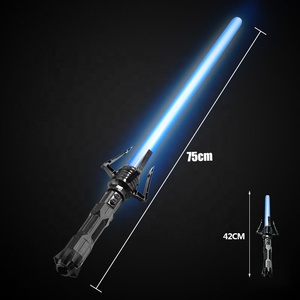 Vente en gros 2-en-1 lumineux Double <span class=keywords><strong>sabre</strong></span> croix épée <span class=keywords><strong>Laser</strong></span> rétractable Flash jouets avec effets sonores et lumineux - Product Image 3