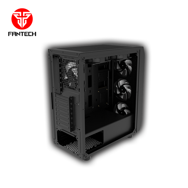 FANTECH AERO CG80 Wholesale Customize Middle Tower Case Tempered Glass Power Warehouse Black Gaming Case