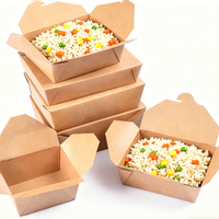 Pochettes en papier kraft biodégradables et écologiques pour nouilles et salades, avec estampage à chaud personnalisable