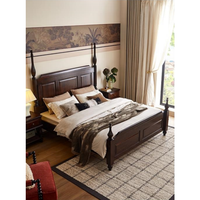 Lit double en chêne rouge massif de qualité FAS Yu Si Ke, style français luxueux, durable, confortable et moelleux, meubles de chambre à coucher