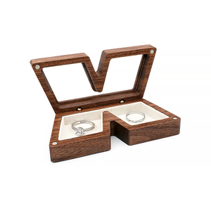 Wholesale Unique Luxury Walnut Pendant Earring Necklace Packaging Ring Jewelry Box Wood
