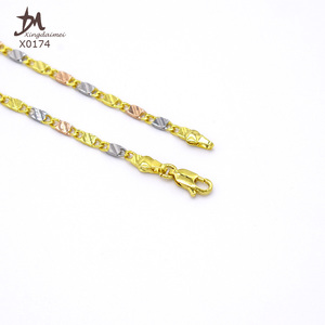 Collier chaîne trois couleurs en gros X0174, plaqué or 18 carats de haute qualité, <span class=keywords><strong>24</strong></span> pouces - Product Image 5