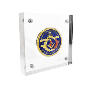 עובי 12 מ "מ + 5 מ" מ מרובע אקרילי מטבע אקרילי ברור מטבע מסגרת תג מסגרת מדליית אקריליק מגנטי - Product Image 2