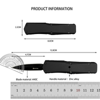 A07 MINI couteau de poche tactique noir pour camping et chasse en plein air avec lame en alliage de zinc 440c en acier inoxydable OEM ODM pris en charge