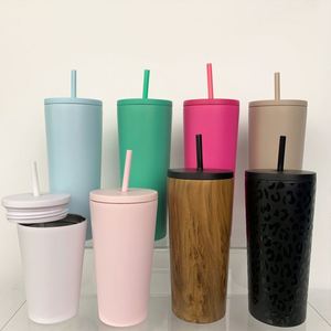 Wholesale Custom 24oz Stainless Steel Double Wall Vacuum Tumbler with Straw for <b>Hot</b> and Cold <b>Drinks</b> - Product Image 1