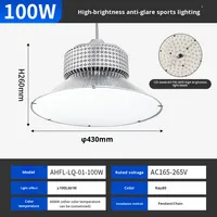Éclairage LED anti-éblouissement sans ombre IP65 pour terrain de basket-ball, courts de badminton intérieurs, gymnases, angle de faisceau de 120°, éclairage suspendu 220V