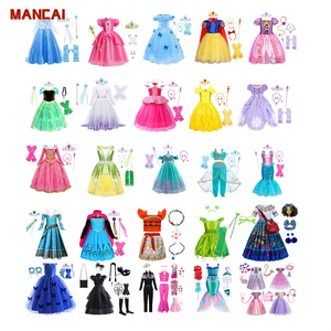 Costumi TV e Cinema per Bambine, Abiti da Principessa <span class=keywords><strong>Elsa</strong></span>, Anna, Biancaneve, Belle, Rapunzel, Peach, per Travestimenti, Cosplay, Feste di Compleanno - Product Image 1