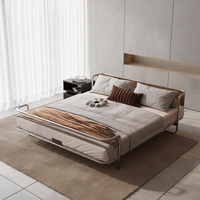 Nouvelle conception – Cadre de lit modulaire en métal réglable taille King Luotu – Contemporain, montage facile, gain de place pour chambre, villa, salon