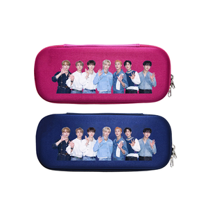 Korean star surrounding bulletproof teenager printing flip pencil case student large-capacity portable pencil case storage bag