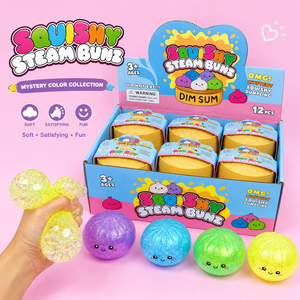 Cute Glitter Bao Bun Squeeze Toy Light <b>Squishy</b> Dumplings TPR Stress Ball Unisex 14+ Years Stress Relief Sensory Play Fidget Toy - Product Image 5