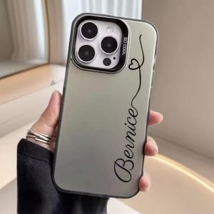 Funda para Teléfono con Diseño de Líneas Estilo Ins para 17 Pro Max y 16, con Soporte Láser Electrochapado y Función Antihuellas - Product Image 2