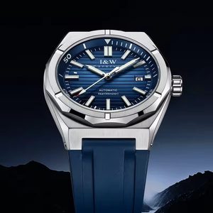 Montre mécanique automatique pour hommes en acier inoxydable, boîtier à découpe polygonale, verre saphir, miroir, résistance à l'eau 50m - Product Image 3