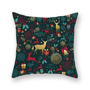 Nouvelle taie d'oreiller étreinte vert rouge de Noël imprimé canapé coussin maison taie d'oreiller de Noël