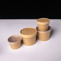 Bol à crème glacée en papier imprimé personnalisé, jetable, 8, 12, 16, 26, 32 oz, bols alimentaires, bols en papier kraft pour soupe avec couvercles