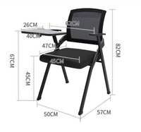 Table d'écriture pliable pour salle de formation, chaise d'éducation polyvalente en maille pour salle de classe et conférence