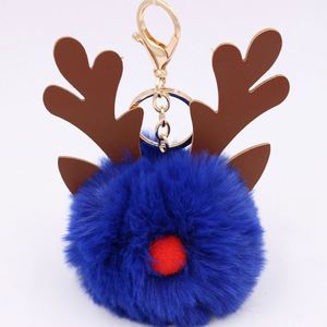 Porte-clés en peluche cerf de Noël, boule en fourrure, ornement en peluche, breloque mignonne pour sac, décoration de sapin de Noël - Product Image 5