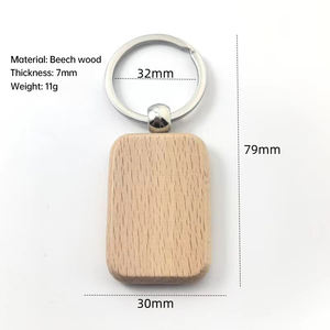 Lazer kazınmış ahşap anahtarlıklar boş dikdörtgen elmas ev tasarımı kişiselleştirilmiş DIY hatıra deri ve Metal malzeme ile - Product Image 5