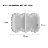 MUYULINS DIY Coaster Tray 6-Bubble Silicone Mold Ukuran Kecil dan Besar Tas Kemasan Kerajinan Resin Epoksi