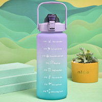Botella de Agua Deportiva Ecológica Kingwise de 2L con Infusor de Té, Jarra de Agua Personalizada para el Regreso a Clases con Marcador de Tiempo, Apta para Lavavajillas