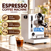 Machine à expresso électrique de haute qualité, semi-automatique, en acier inoxydable, pour les magasins et la maison