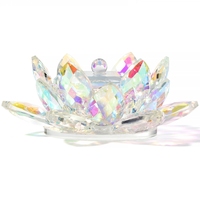 Coupelle à poudre en verre irisé en forme de fleur de lotus avec couvercle, étanche, professionnelle, facile à nettoyer, pour liquides et poudres, pour salon de manucure et DIY