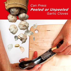 2024 mới đến tỏi Báo Chí Rocker thép không gỉ Mincer và máy nghiền gỉ bằng chứng dễ dàng bóp - Product Image 5