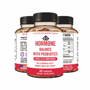 Probióticos para el Equilibrio Hormonal en Adultos, para las Ondas de Calor, Sudores Nocturnos y Control del Estado de Ánimo - Orgánicos, 60 Cápsulas - Product Image 1