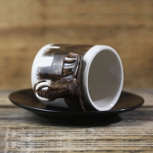 Wholesale <strong>Ceramic</strong> Animal Cup Cartoon <strong>Elephant</strong> Mug Hand-<strong>Painted</strong> Porcelain Espresso Coffee Cup with Saucer - Product Image 5