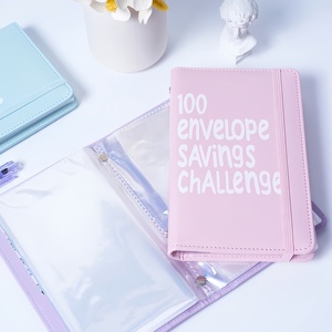 Carpeta de Cuero PU Tamaño A6, Desafío de Ahorro de Dinero de 100 Días con <span class=keywords><strong>la</strong></span> Familia y los Amigos, <span class=keywords><strong>Libro</strong></span> de Almacenamiento de Presupuesto con Sobres para Monedas - Product Image 6